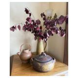 Plum Tree Pottery Stoneware Covered Casserole Pot With Lid