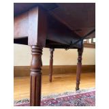 Round Drop-Leaf Dining Table with Turned Legs