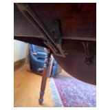 Round Drop-Leaf Dining Table with Turned Legs