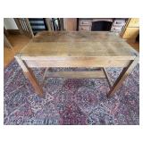 Solid Wood Library Table Desk with Drawer and Lower Shelf