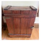 Vintage Wooden Storage Chest with Heavy Iron Hinges