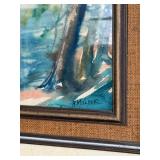 Molder Landscape Painting - Mountain Lake Scene Framed Art 22x28