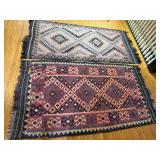 Kilim Rugs - Handwoven Geometric Diamond Motifs (Lot of 2)