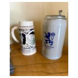 Hand-Carved Black Wooden Keepsake Box with Parchment Interior - Vintage Trinket Chest, Steins