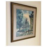 Impressionist Waterfront Landscape Painting - Signed Molder