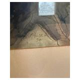 Molder Framed Coastal Landscape Print - 1970