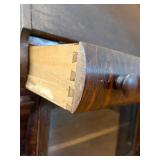 Antique Secretary Desk with Drop-Front Writing Surface, Pigeonholes & Glass Door Bookcase