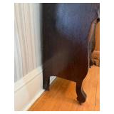 Antique Secretary Desk with Drop-Front Writing Surface, Pigeonholes & Glass Door Bookcase