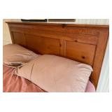 Wooden Bed Frame with Paneled Headboard