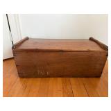 Wooden Blanket Chest - Vintage Storage Trunk with Handles