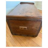 Wooden Blanket Chest - Vintage Storage Trunk with Handles