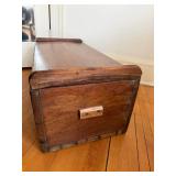 Wooden Blanket Chest - Vintage Storage Trunk with Handles