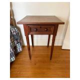Antique Wooden End Table with Drawer