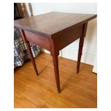 Antique Wooden End Table with Drawer