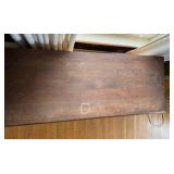 Dark Wood Six-Drawer Dresser with Brass Ring Pulls - Vintage Bedroom Furniture