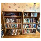 Pair of 5-Shelf Wooden Bookcases - Books Not Included