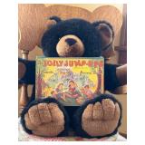 Large Teddy Bear, McLoughlin Bros. The Jolly Jump-Ups Favorite Nursery Stories - 1912 Vintage Children