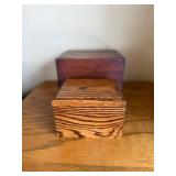 Keepsake Boxes Pair - Light Oak & Dark Brown Finishes
