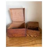 Keepsake Boxes Pair - Light Oak & Dark Brown Finishes