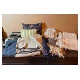 Assorted Textiles Throws & Blankets - Beige Cream, Denim & Plaid