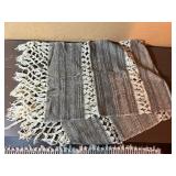 Assorted Textiles Throws & Blankets - Beige Cream, Denim & Plaid
