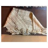 Assorted Textiles Throws & Blankets - Beige Cream, Denim & Plaid