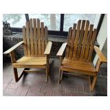 Wooden Adirondack Chairs Set of 2 - Slat Back Patio Outdoor Seating