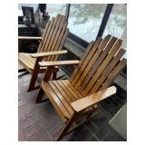 Wooden Adirondack Chairs Set of 2 - Slat Back Patio Outdoor Seating