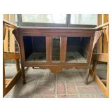 Antique Oak Two-Door Cabinet with Scalloped Apron