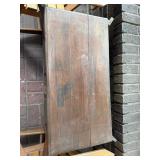 Antique Oak Two-Door Cabinet with Scalloped Apron