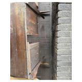 Antique Oak Two-Door Cabinet with Scalloped Apron