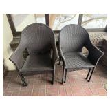 Wicker Patio Chair Set with Ottoman - 3-Piece Outdoor Furniture