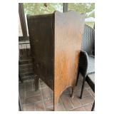 Oak Veneer Cabinet with Single Door, Tapered Legs