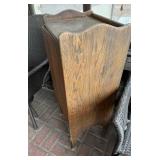 Oak Veneer Cabinet with Single Door, Tapered Legs