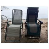 Patio Lounge Chairs - Teal/Gray (Lot of 2)