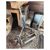 Vintage Hand-Pushed Lawn Mower With Wheels