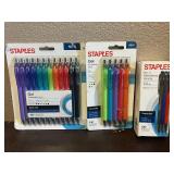 Staples Gel Pens and Mechanical Pencils