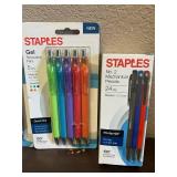 Staples Gel Pens and Mechanical Pencils