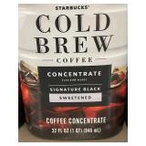 Starbucks Cold Brew Coffee Concentrate Signature Black Sweetened 32 oz (1 Qt) - 3-Pack
