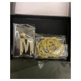 M Initial Pendant Necklace with Gold-Tone Rope Chain