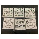 Decorative Wall Signs - Let the Shenanigans Begin! & New Home Beginnings (Lot of 6)