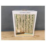 West & Arrow Eucalyptus Curtain Vine Lights - 66 LEDs, 6 Strands, Battery-Operated - Brand New
