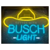 Busch Light Cowboy Better With LED Neon Beer Sign - Brand New