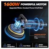 GEVEELIFE Buffer Polisher, 6 Inch/7 Inch 1600W Rotary Car Buffer Polisher Waxer, 7 Variable Speed 1000-3500 RPM, $70 Retail - New