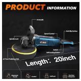 GEVEELIFE Buffer Polisher, 6 Inch/7 Inch 1600W Rotary Car Buffer Polisher Waxer, 7 Variable Speed 1000-3500 RPM, $70 Retail - New