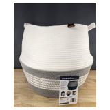 CleverMade Rope Belly Basket XL Gray & White - Brand New
