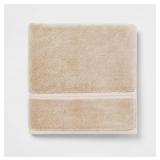 Spa Plush Bath Towel - Threshold: Microfiber, Machine Washable, Non-Slip Backing, Almond - Brand New