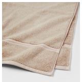 Spa Plush Bath Towel - Threshold: Microfiber, Machine Washable, Non-Slip Backing, Almond - Brand New