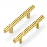 29 Pack of 5" Brushed Gold Cabinet Handles or Dresser Drawer Pulls, 3" Hole Centers - Brand New