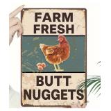Farm Fresh Butt Nuggets 8" x 12" Metal Sign - Brand New